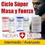 Incrementa la masa muscular y fuerza en 8-10 semanas.